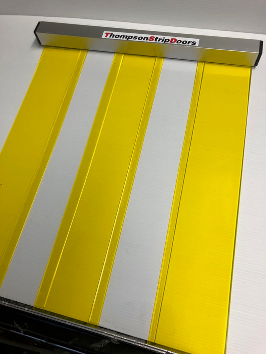 BUDGET Yellow and Clear PVC Strip Door 880mm wide x 2000mm long