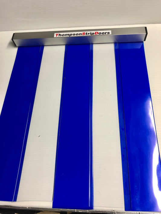BLUE on Clear PVC Strip Door 1000mm wide