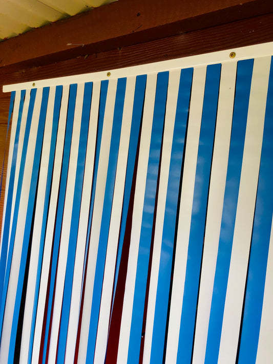 Budget Insect Fly Door Retro Style BLUE/WHITE 860mmx2000mm