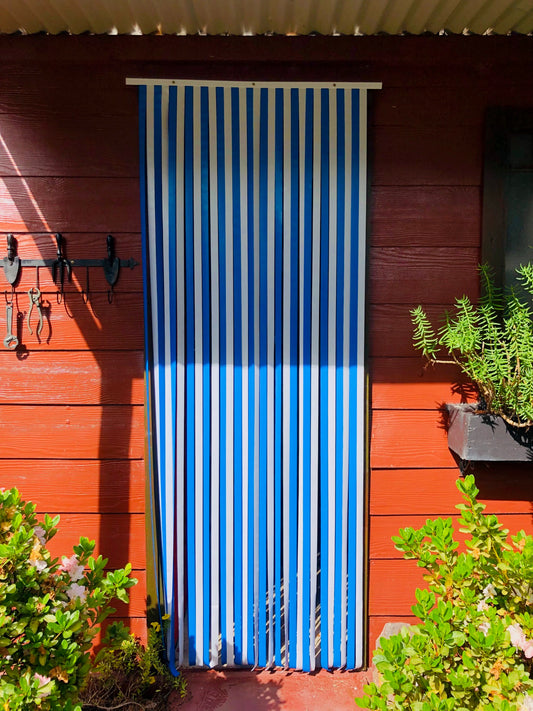 Budget Insect Fly Door Retro Style BLUE/WHITE 860mmx2000mm