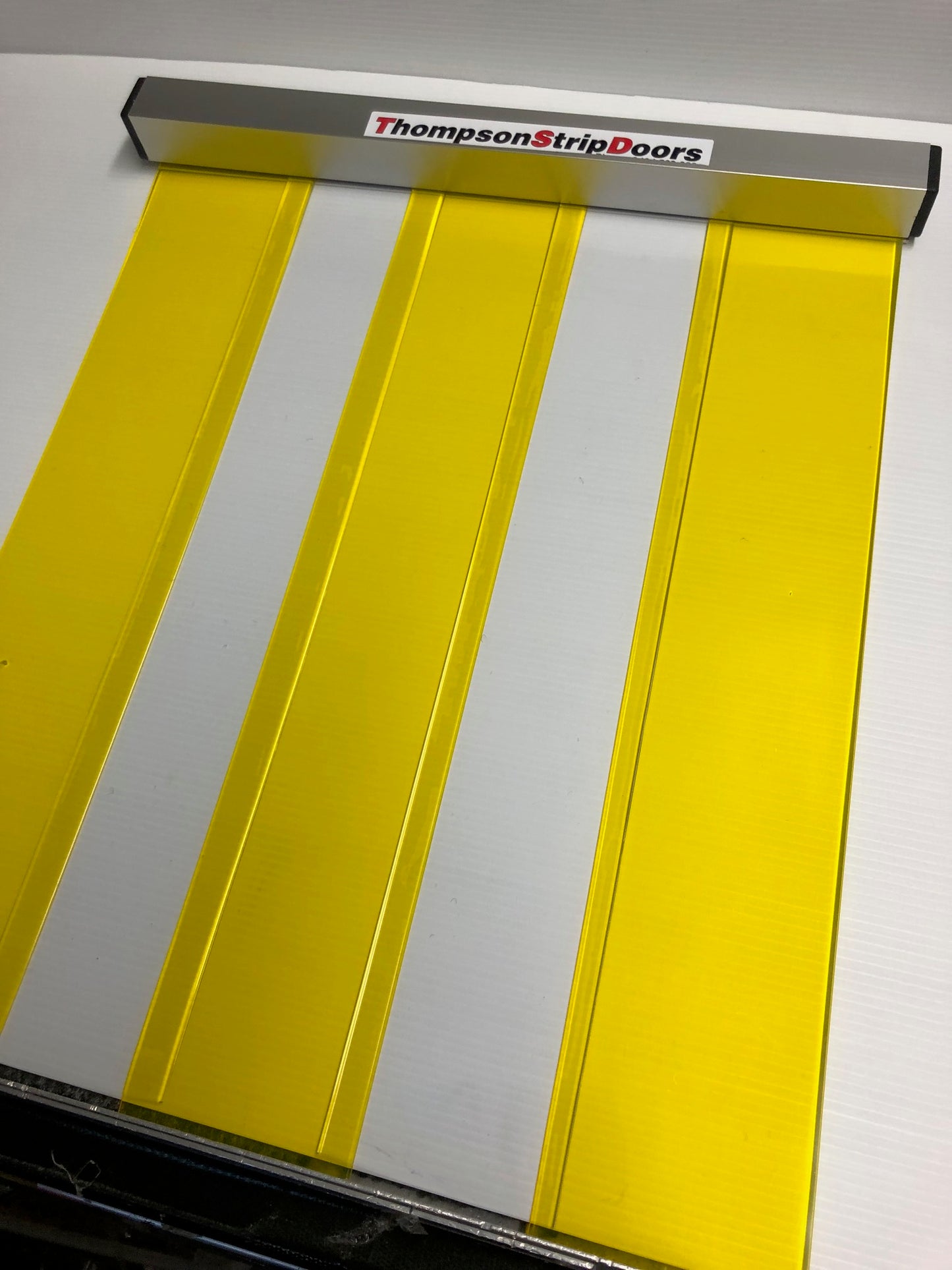 BUDGET Yellow and Clear PVC Strip Door 880mm wide x 2000mm long
