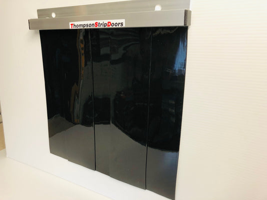 100% Black Blockout PVC Strip Door 900mm wide x 2020mm long (200mm wide PVC)