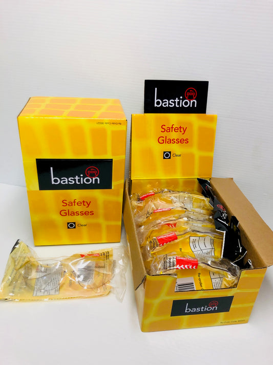 BASTION Clear UV400 SAFETY GLASSES - 12 pack BSG21