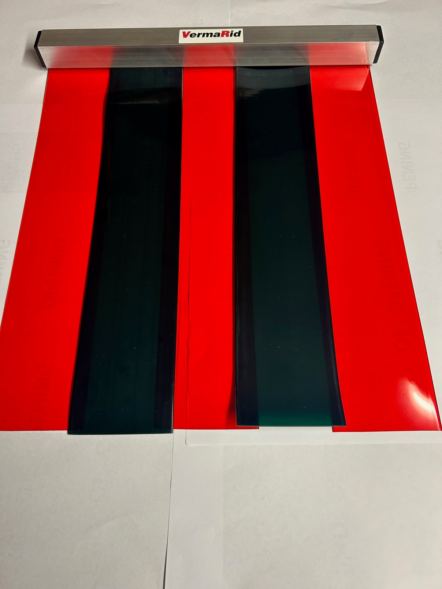RED AND GREEN Colour Strip Door 860mmw x 2000mm long (New/Seconds Stock)