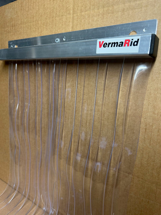 Budget Ribbed PVC Strip Door 900mmx 2100mm - 195mm RIBB Clear PVC