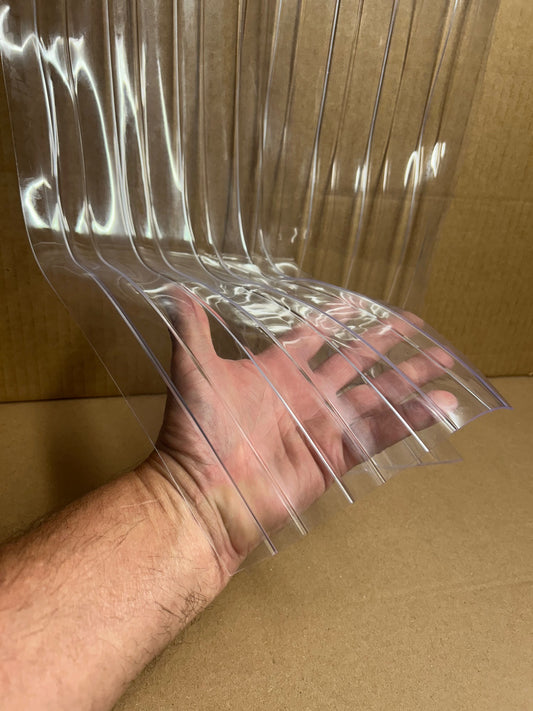 Budget Ribbed PVC Strip Door 900mmx 2100mm - 195mm RIBB Clear PVC